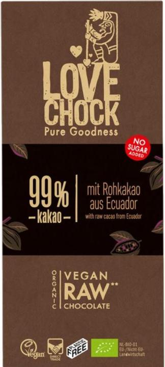 Image du produit Lovechock chocolat cru extrèmemet sombre 99% (70 g)