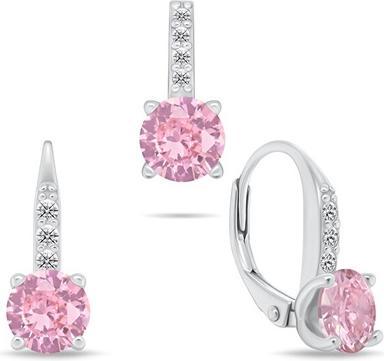 Brilio Silver - Elegant silver set with zircons SET274WP (pendant. dangle earrings)