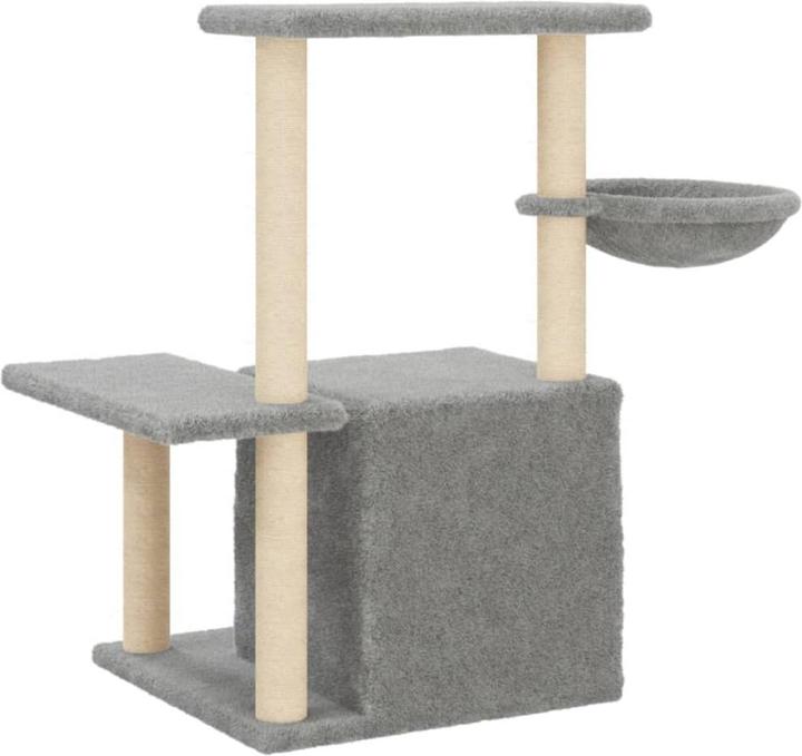 Actual product image VidaXL Kratzbaum mit Sisal-Kratzsäulen Hellgrau 83 cm,Farbe (83 cm, Light grey)