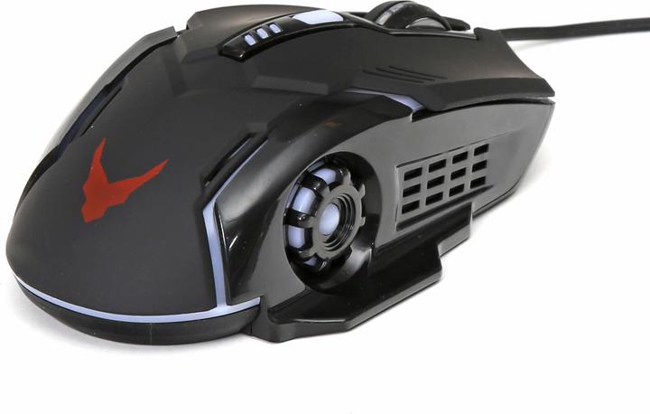 Varr Mouse USB cablato da gioco, nero (con 4 retroilluminazione a LED), DPI regolabile (800, 1200, 1600 (Cablato)