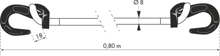 Actual product image Thirard Rubber tensioner with hook, ø8mmx80cm