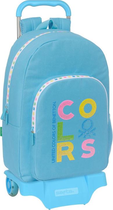 Produktbild Benetton Schulrucksack mit Rädern Spring Himmelsblau 30 x 46 x 14 cm