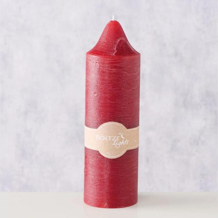 Immagine prodotto Boltze Home Candela rustica Church 30 x 9 cm, rosso (1 pz.)