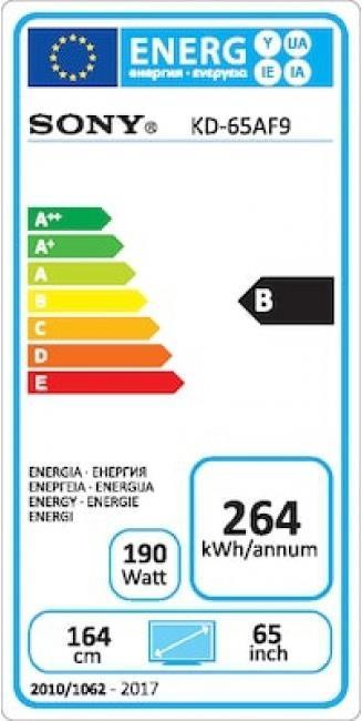 Label énergétique Sony KD-65AF9 (65", OLED, 4K, 2018)