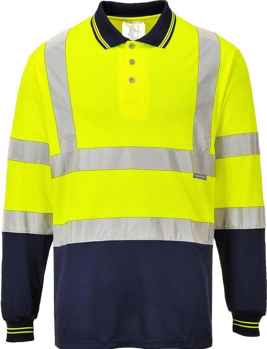 Portwest Mens S279 Contrast Hi-Vis Long-Sleeved Polo Shirt