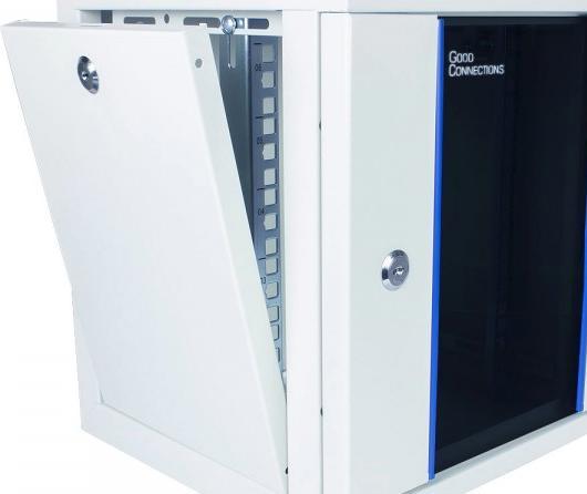 Produktbild Good Connections 10" Wandgehäuse, 4HE, reinweiss (RAL9010), 312 x 300mm, fertig montiert, ® (4 HE, 10 Zoll Rack)