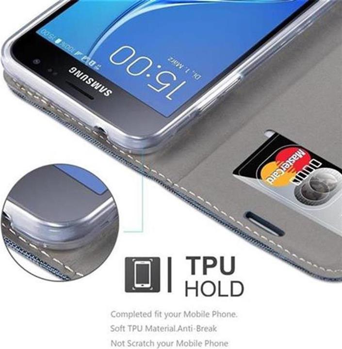 Actual product image Cadorabo Book Jeans Optics Cover (Samsung Galaxy J3 (2016))