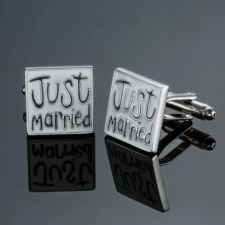X-Tac Just married Manschettenköpfe (Metall)