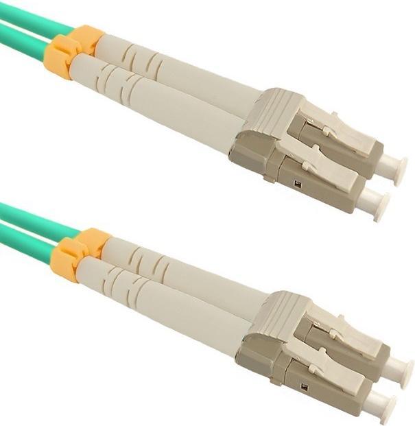 Produktbild Qoltec 54075 Glasfaserkabel LC/UPC LSZH OM3 Aqua-Farbe (1 m)
