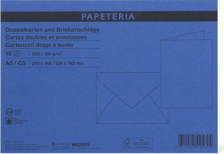 Image du produit Papeteria A5 / C5 Cartes doubles et enveloppes (A5, 10 x)