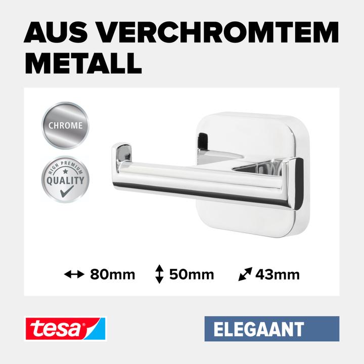Produktbild tesa ELEGAANT Bademantelhaken inkl. Klebelösung ohne Bohren