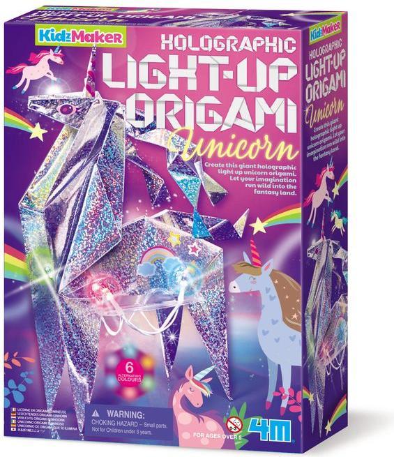 Actual product image 4M DAM KidzMaker: Origami Unicorn glowing 30cm