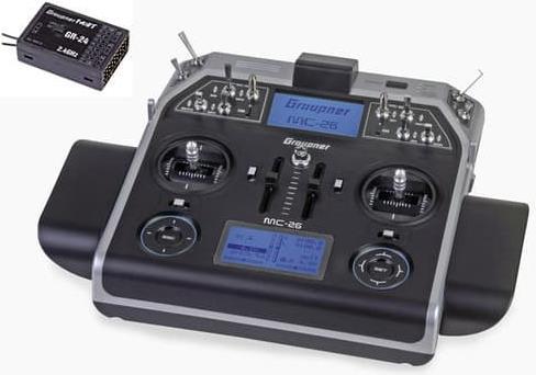 Actual product image Graupner mc-26, 16 channel HoTT remote control with GR-24 receiver, aluminium case