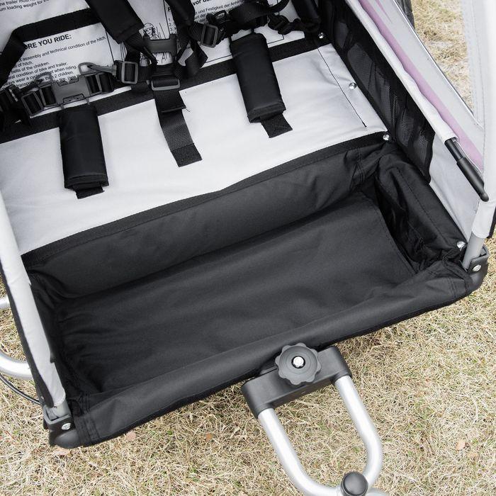 Image du produit Swisshandel24 Remorque vélo remorque enfant avec porte grillagée pour 2 enfants avec frein et sac de rangement