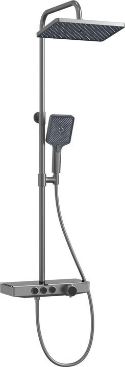 Produktbild Emke Duschsystem mit Thermostat, Handbrause + Regendusche(3 Strahlstärken) + Unterer Auslass