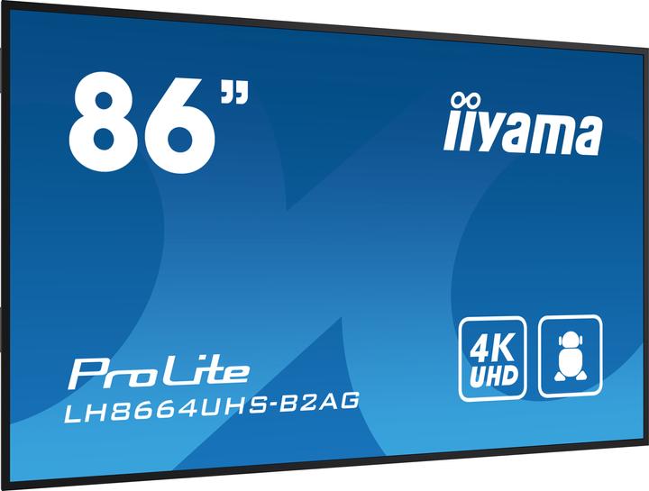 Produktbild iiyama 217,4cm(85,6") LH8664UHS-B2AG 16:9 3xHDMI+2xUSB (Speditionsversand) (3840 x 2160 Pixel, 86")