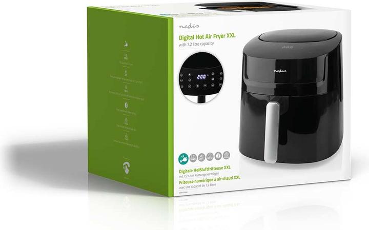 Produktbild Nedis Heissluft Friteuse | 7,2 l | Timer: 240 min | Anzahl voreingestellter Programme: 8 | Digital | (EU-Stecker)