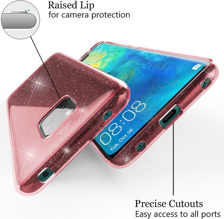 Actual product image Nalia Clear glitter silicone cover (Mate 20 Pro)