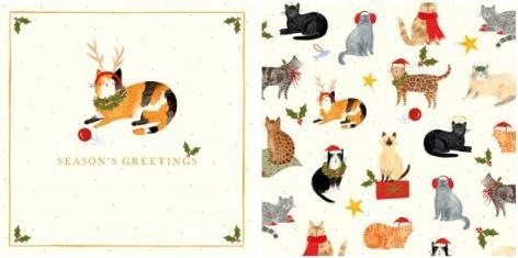Immagine prodotto The art file Scatola di biglietti di Natale - Auguri di Natale - Gatti (5 pz.)