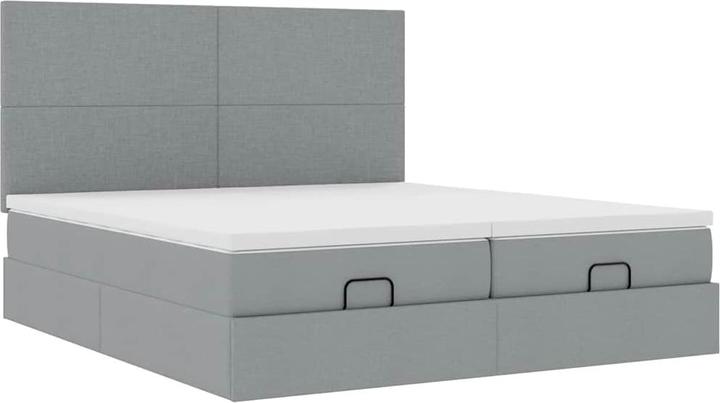 Immagine prodotto VidaXL Letto ottomano con materassi Tessuto grigio chiaro 160x200 cm (160 x 200 cm)
