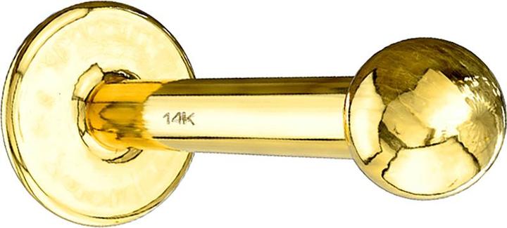 Image du produit Star Piercing Labret en or 14k avec boule (sans laiton, Or 14k)