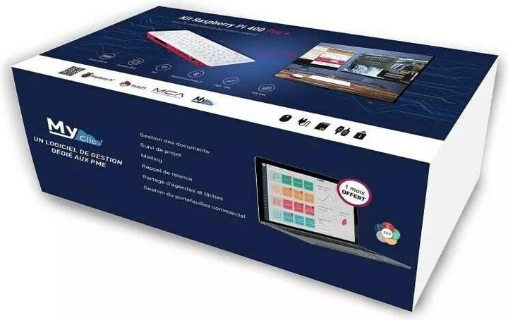 Image du produit HutoPi Kit de démarrage Raspberry Pi 400 Pro+ FR 4 Go, 128 Go SD