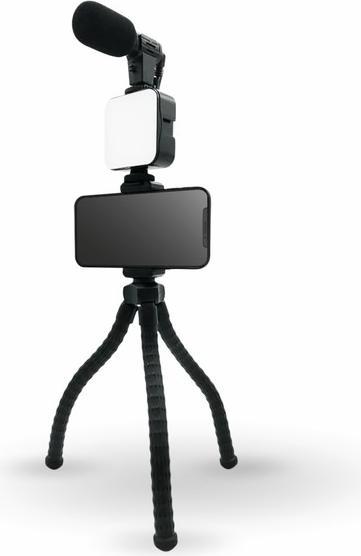 Immagine prodotto Muvit Kit Vlogging 4 En 1 Micro + Trepied + Supporto + LED (Materiale sintetico)
