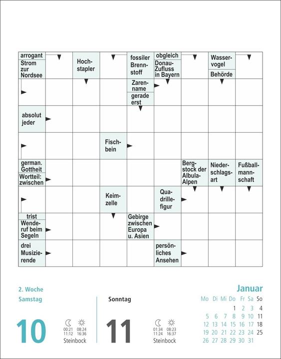 Produktbild Stefan Heine Kreuzworträtsel Tagesabreisskalender 2026 (Harter Einband, Deutsch)