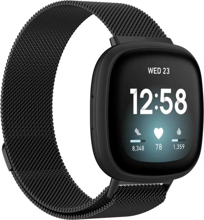 Immagine prodotto Cover-Discount Fitbit Versa / Sense - Bracciale milanese nero (Acciaio inossidabile, Senso, Versa 3)
