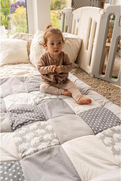 Image du produit Ullenboom Tapis d'éveil Eléphants gris 120 x 120 cm