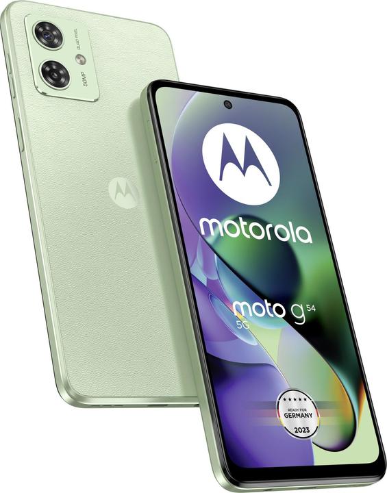 Image du produit Motorola Moto G54 (256 Go, Vert menthe, 6.50", SIM + eSIM, 50 Mpx, 5G)