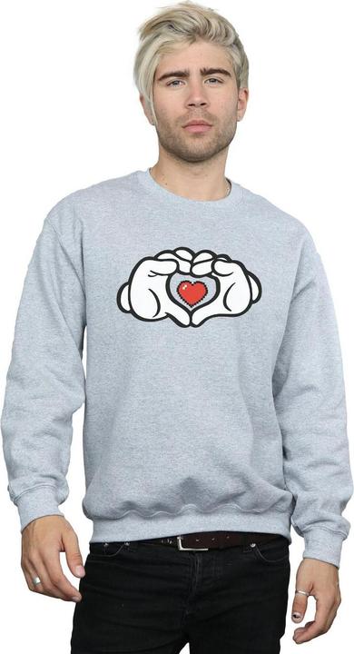 Actual product image Disney Mens Mickey Mouse Heart Hands Sweatshirt (4XL)