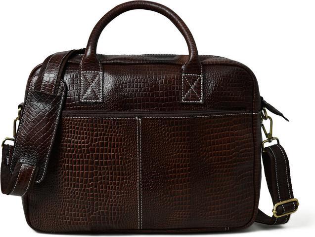 Only-Bags.Store Laurent leather briefcase- dark brown