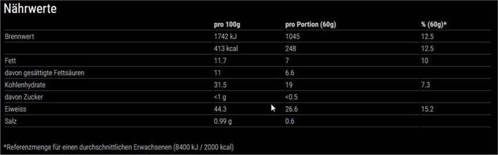 Nutritional values and ingredients Woo Powder Shape Passion Fruit 750 g (Passion fruit, 1 pcs., 750 g)