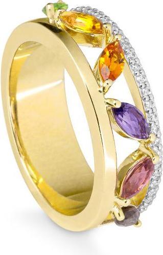 Produktbild Breuning RING - E.RAUCHQUARZ/Brill. 0,169 Ct. H/si (61, 585/14 K Gold)