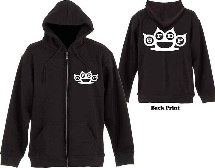 Five Finger Death Punch Knuckles Back Print (Zipper-Hoodie)