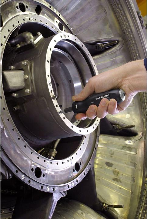 Produktbild Facom Drehmoment Schraubendreher, Sechskant, 1/4 in, Länge 147 mm, ISOkalibriert (6-Kant)