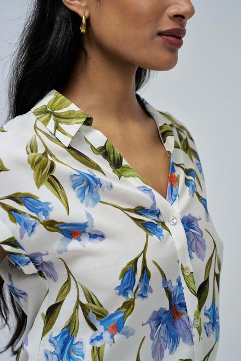 Actual product image Salsa Jeans Kurzarmbluse Basic Shirt With Shoulder Ruffles (XS)