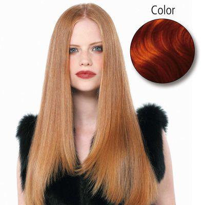 Balmain glatt 55-60 cm 130 mittelkupferrotblond Echthaarsträhne 10 Stück (Mittelkupferblond, 60 cm)