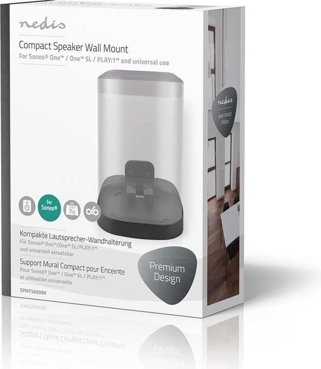 Actual product image Nedis Wall mount, Sonos One/SL/Play:1, fixed - black (1 pcs., Wall installation, Not movable)