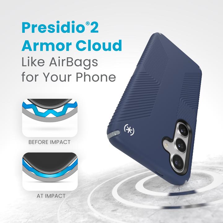 Actual product image speck Presidio2 Grip - Samsung Galaxy S24+ Hülle (Küstenblau / Staubgrau) (Samsung Galaxy S24+)
