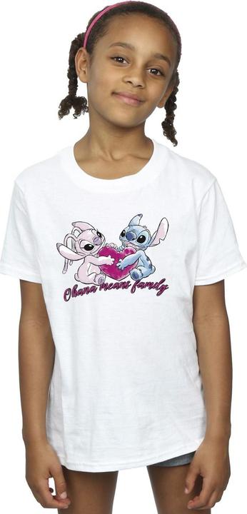 Immagine prodotto Disney Lilo And Stitch Ohana Heart With Angel Maglietta Ragazze (140, 146)