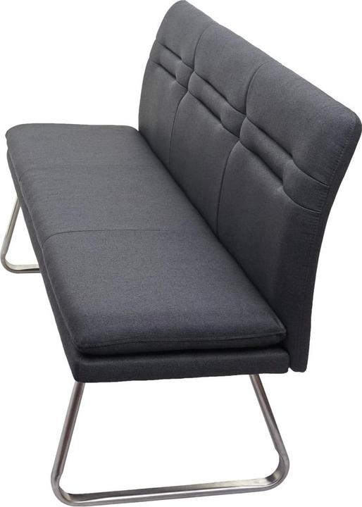 Immagine prodotto Swisshandel24 Panca, Panca per sala da pranzo Panca imbottita, schienale in tessuto/tessuto Acciaio inox (160 cm)