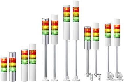 Actual product image Patlite LED Signal Tower No Flash/Buzz, Silver