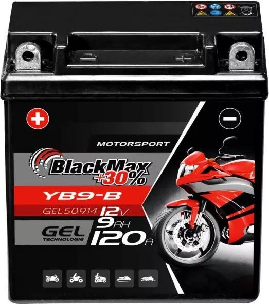 Immagine prodotto BlackMax YB9-B Gel per batterie di motociclette (DIN 50914) (12 V, 9 Ah, 120 A)
