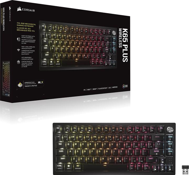 Produktbild Corsair K65 Plus (DE, Kabellos, Kabelgebunden)