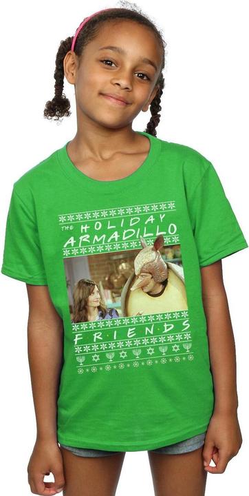 Actual product image Friends Girls Fair Isle Holiday Armadillo Cotton T-Shirt (140, 146)
