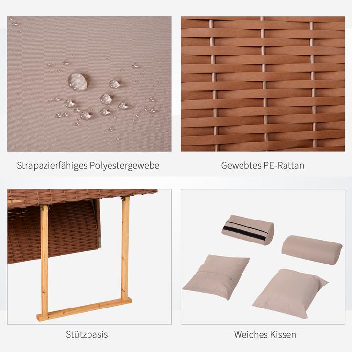 Actual product image Outsunny Beach chair with roof and cup holder