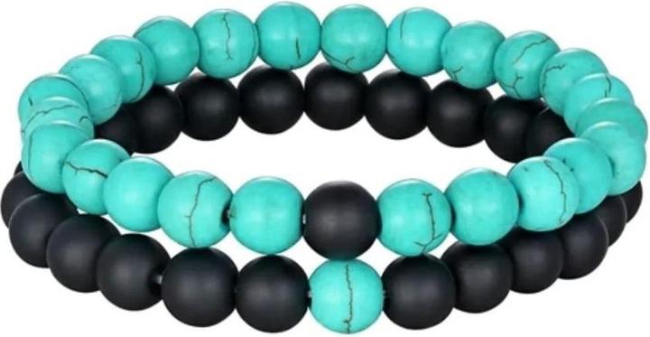 Produktbild Cbx Elastisches Perlen Armband Howlith (Achat, Onyx, Howlith)