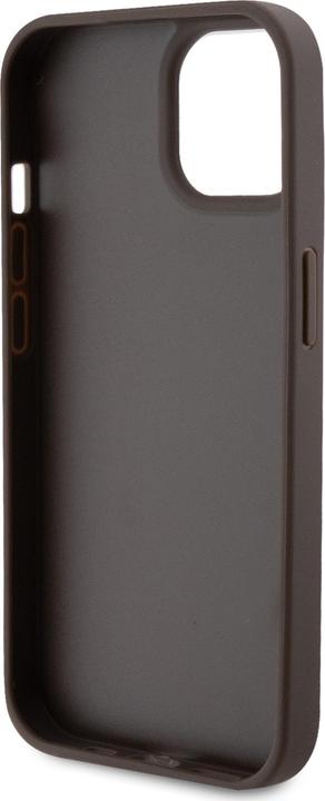Actual product image Guess PU Leather Metal Logo Rhinestone Crossbody Case for Apple iPhone 15 - brown (Apple iPhone 14, Apple iPhone 15, Apple iPhone 13)